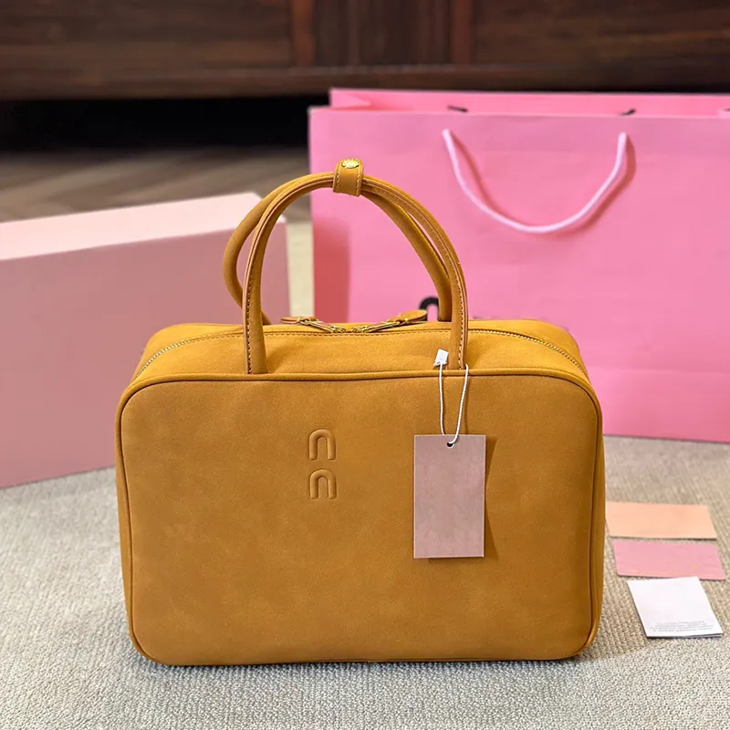 Suede bag designer tote bag handbags designer shoulder bag weekend travel bags large capacity briefcase zipper closure Laptop bag handbag internal