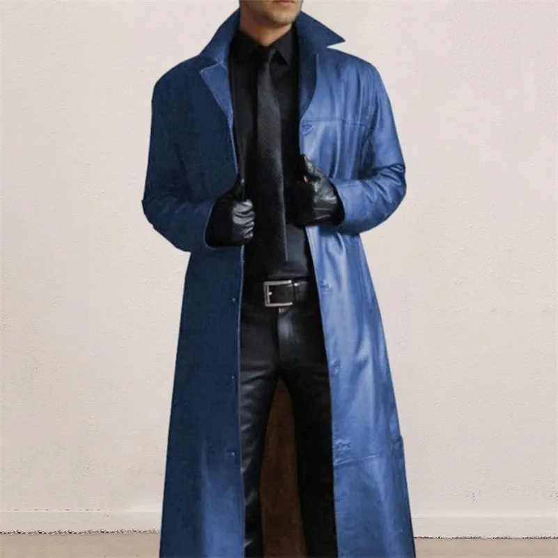 Economize muito em Longo Casaco Preto Trincheira Dos Homens Casaco De Couro  Longo Punk E Punk Masculino Trincheira Preta De Inverno Com Capa, Estilo