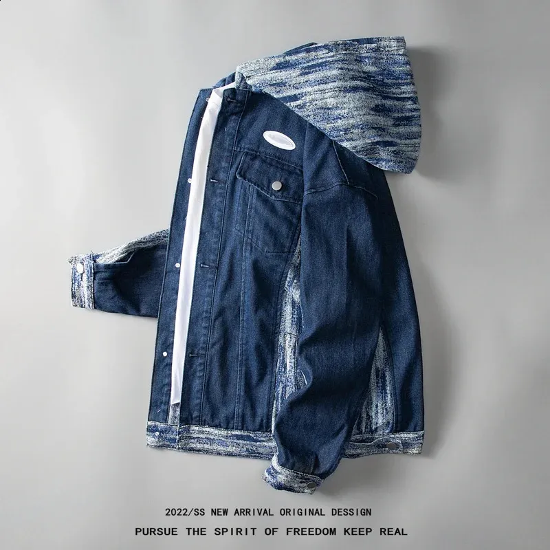 Autumn Winter Denim Hoodie Jacket: Mens Hip Hop Fashion