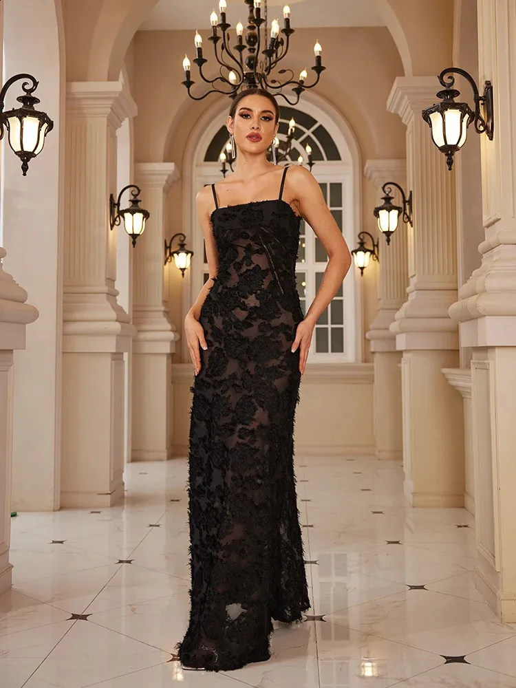 blue dress for baby girl Long Lace Formal Black Evening Dress - 4XL - Elegant Lace Detailing - Short Sleeves main image 0