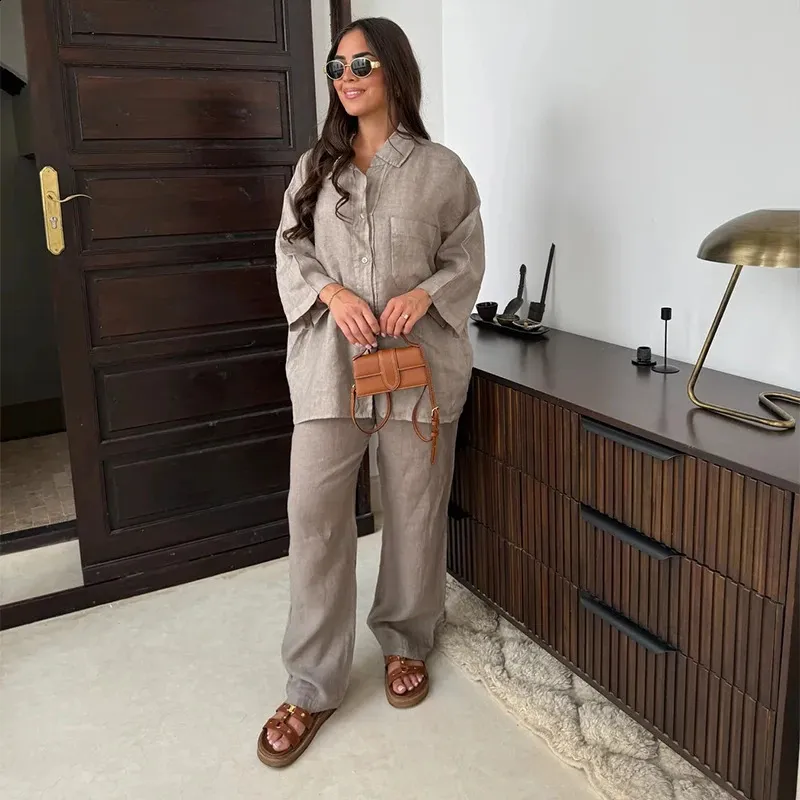 Générique Ensemble Femme Ete Fluide Survêtement Femmes Ensemble Femme Été Pantalons Costume Chic Deux Pièces Camisole Imprimé Sans Manches Tank Top Et Pantalon Large Lâche Vintage Pour Party Vacances