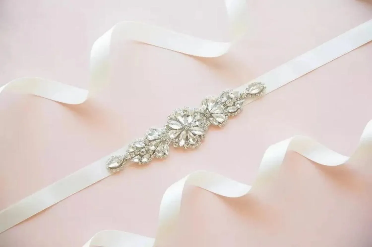 Sparkling Bridal Belt with Silver Rhinestone, Pearl,... Sparkling Bridal Belt with Silver Rhinestone, Pearl,...