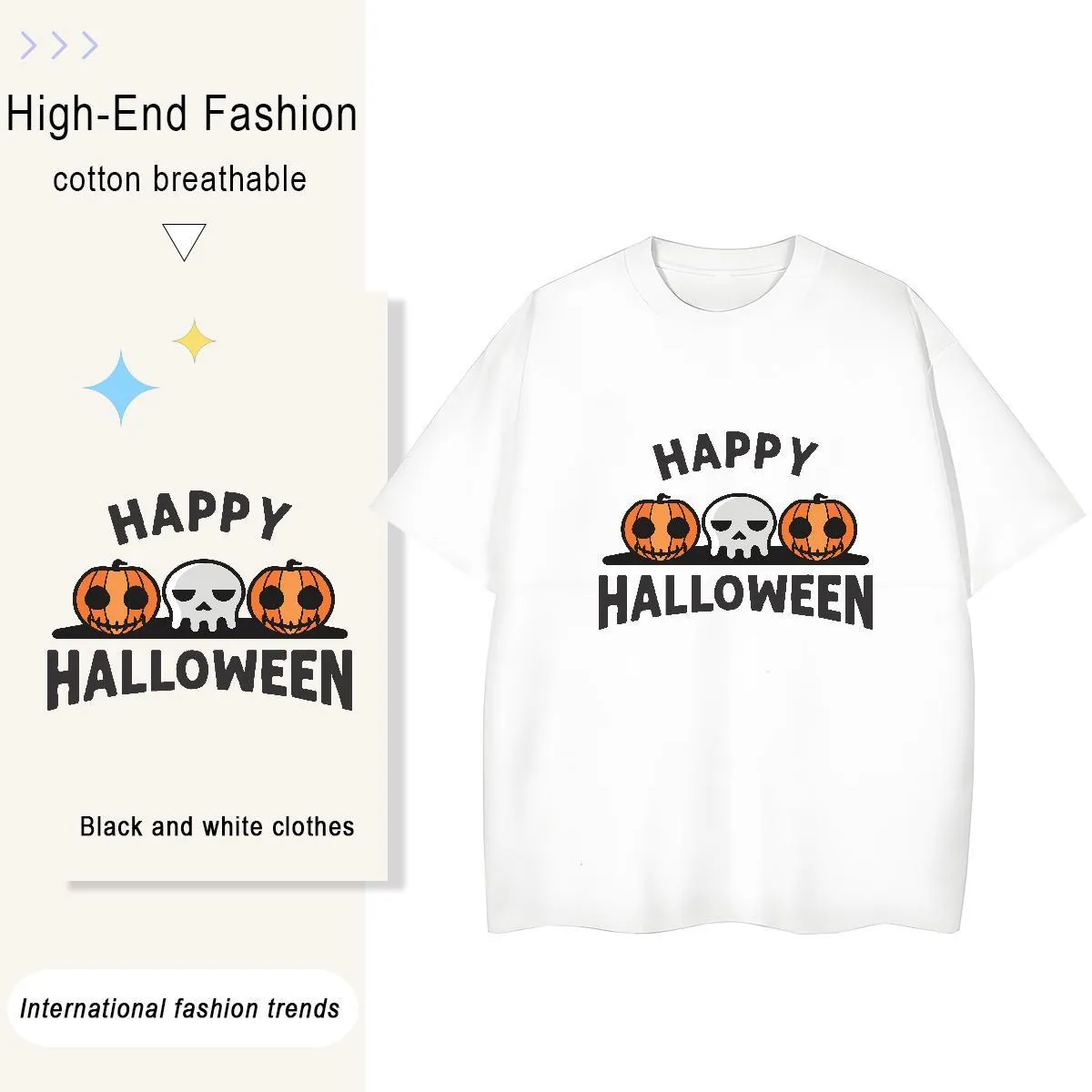 Premium Quality Mens Cotton Tee: High Street Hip Hop Style, Plus