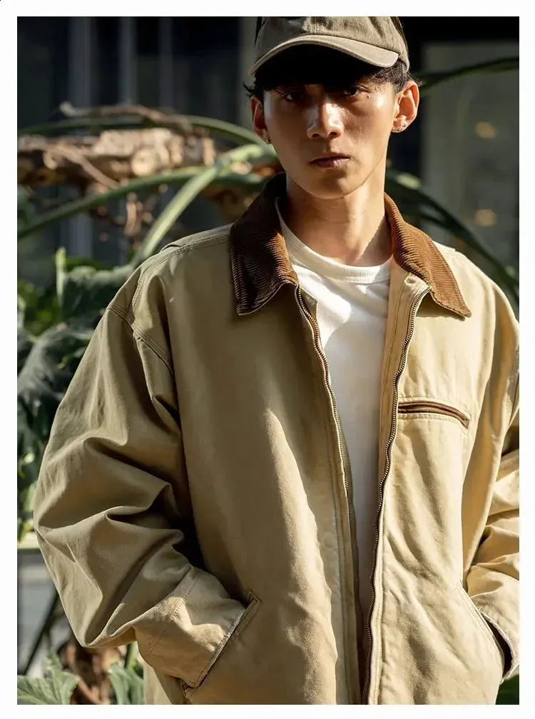 DHgate.com:Retro Workwear Jacket: Versatile Spring/Fall