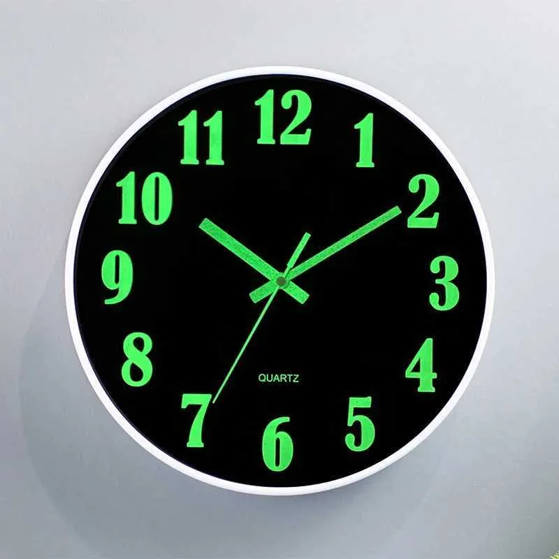 Silent Glow in the Dark Wall Clock - 12 Inch Non-Ticking, Battery ...