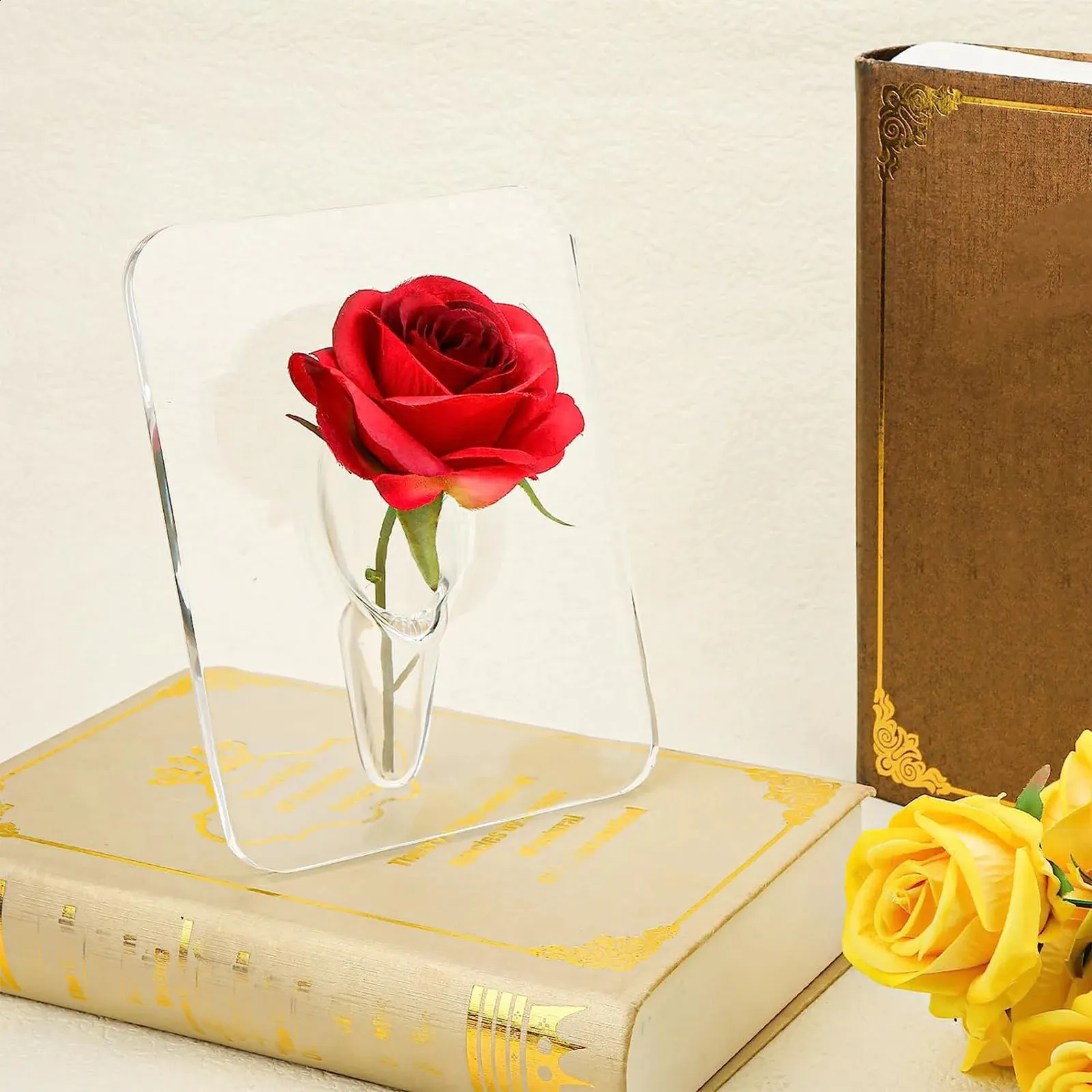 Po Frame Vase Transparent Stylish Decorative Acrylic Hydroponic Flower ...