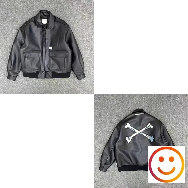 Premium WTAPS Leather Embroidery Jacket: Unisex Style, Japanese