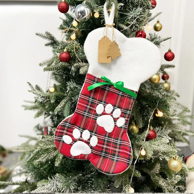 Gets Hunde-Weihnachtsstrumpf – Gestrickt, Knochenform, 42,4 Cm Lang, Mit Aufhängeschlaufe