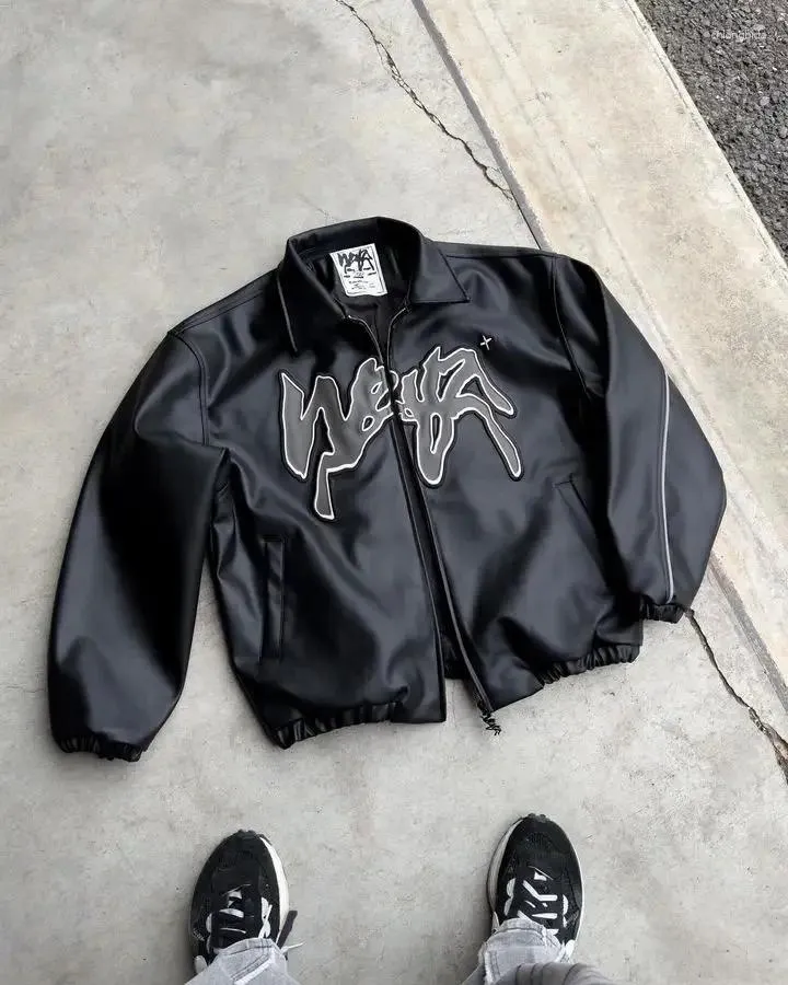 DHgate.com:Y2K Mens Punk Leather Jacket - Vintage Hip Hop DHgate.com:Y2K Mens Punk Leather Jacket - Vintage Hip Hop