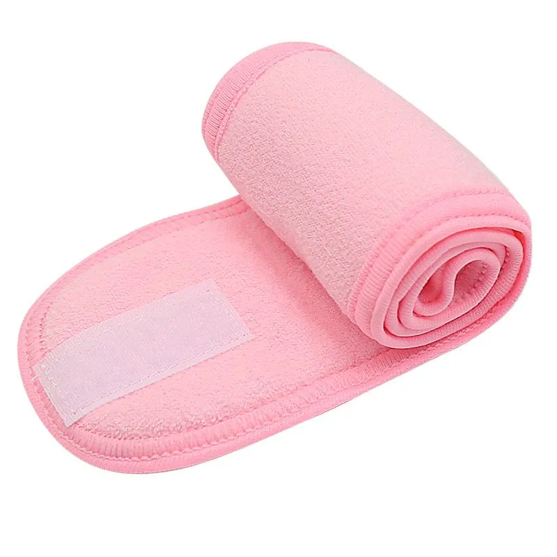 Fascia Per Capelli Morbida In Spugna, Regolabile Con Velcro, Per Doccia, Trucco, Spa, Yoga, 4 Pezzi, Bianco E Rosa
