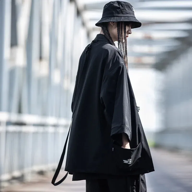 DHgate.com:Oversized Techwear Kimono Shirt: Unisex Cargo