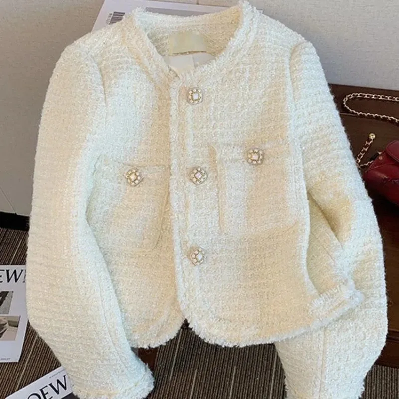 Damas De Chaquetas Tweed: Abrigo De Punto De Manga Corta Para