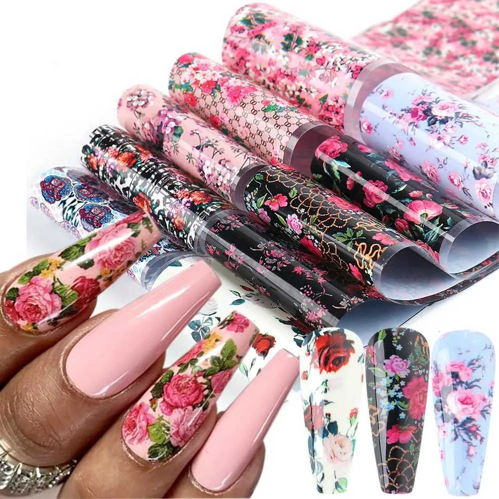 Stickers Décalcomanie Pour Nail Art - Motif Fleurs étoilées Bleues - Accessoire Ongles Neuf