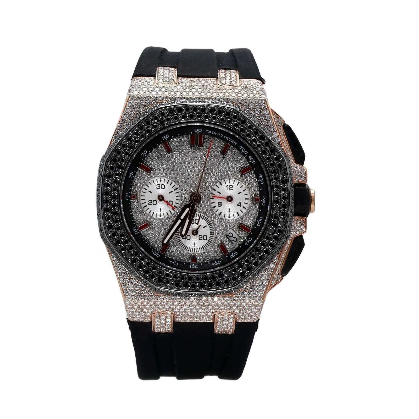 Hot Sale Custom Luxury Bling Moissanite Watch With Strap Natural Lab Grown  Diamond Watches Men Iced Out Quartz Manufacturer Shop