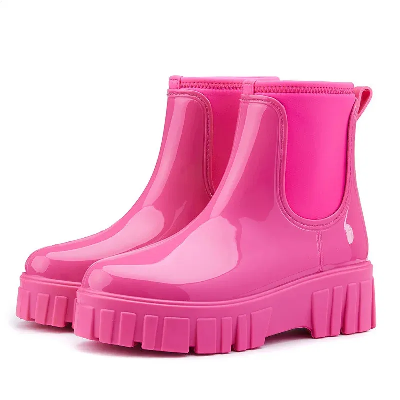 Evshine Women's Mid Calf Rain Boots - Waterproof Garden & Fashion Boots With Decorative Buckle