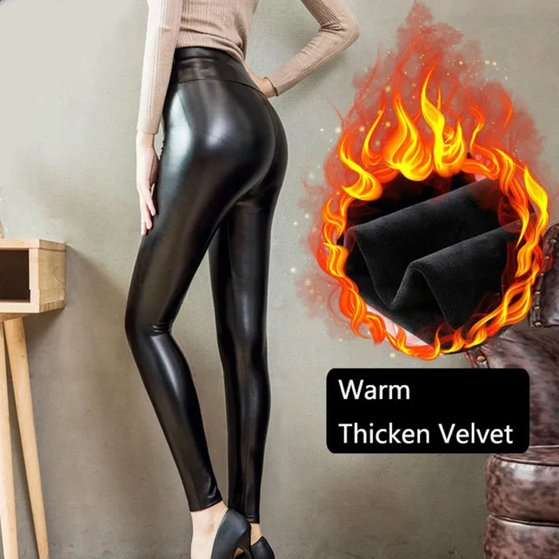 Conceited Luxe Velvet Leggings – Vegan Leather Pants For Women, Plus Size Available, Black