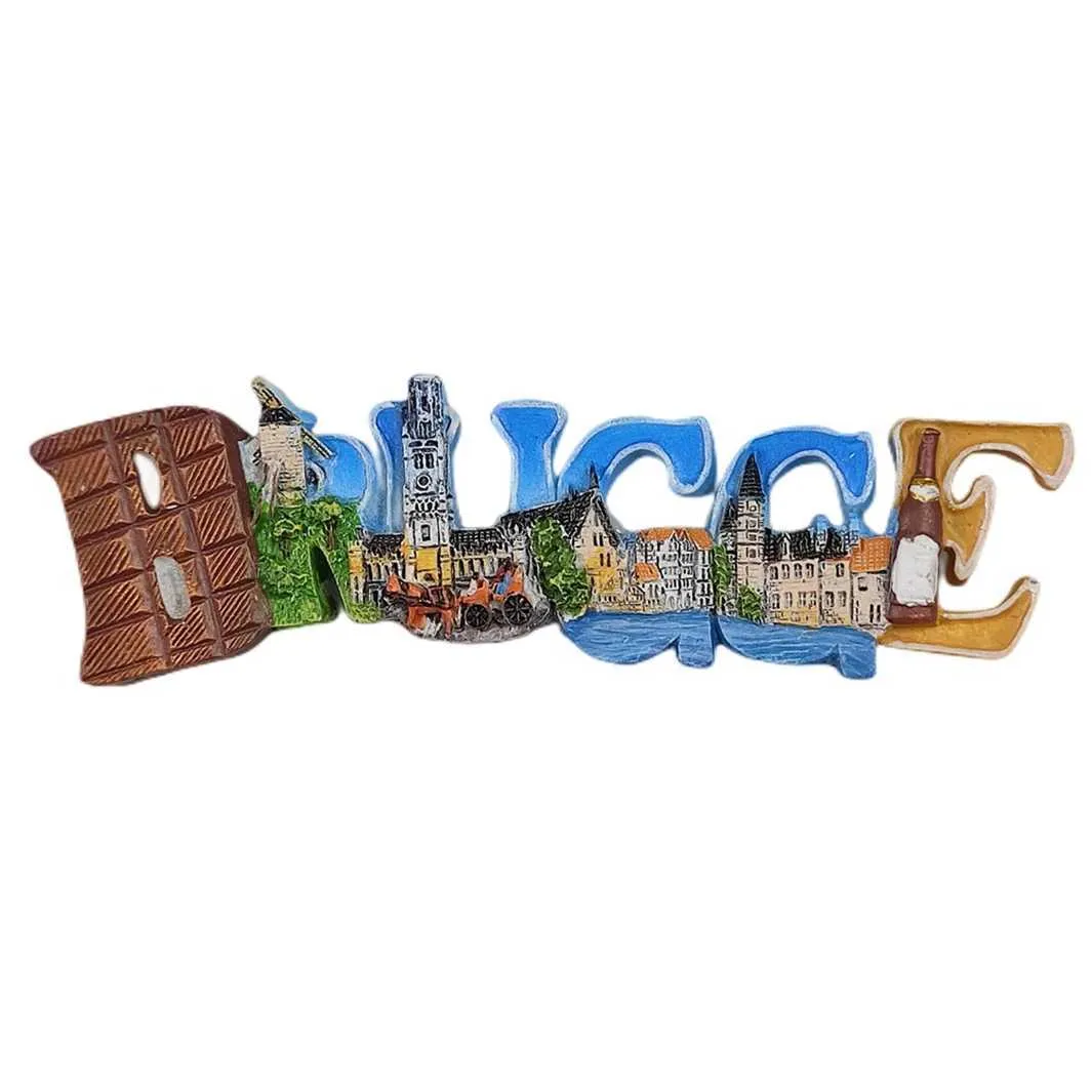 3D Belgium Metal Fridge Magnet - 8x5 Cm Handmade Souvenir & Home Decoration
