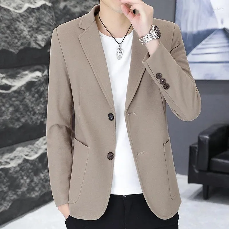 Mens Slim Fit Blazer: High Quality Solid Color Suit Jacket