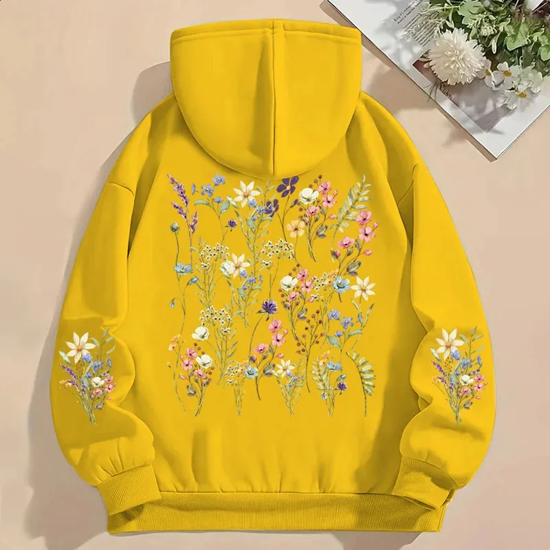 ジャケット・アウター Embroidery Flower Beads Hoodie Vintage Floral Hoodie: Womens Y2K Loose Fit Pullover with