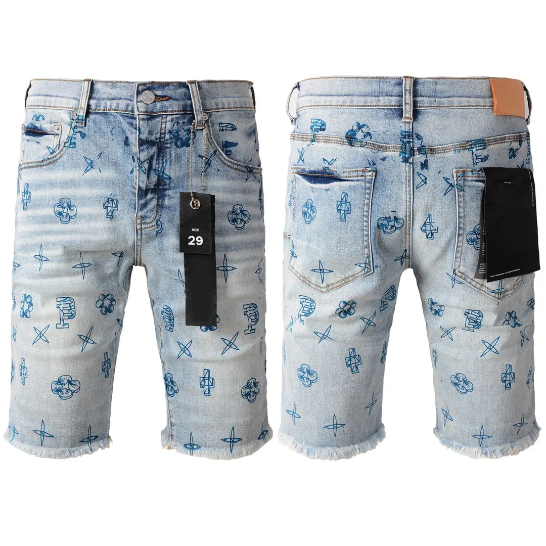 Shorts Jogger De Mezclilla Estilo Motero Desgarrados Clasicos Estilo Retro Pintados A Mano De Algodon Lavado De 29 7 DHgate