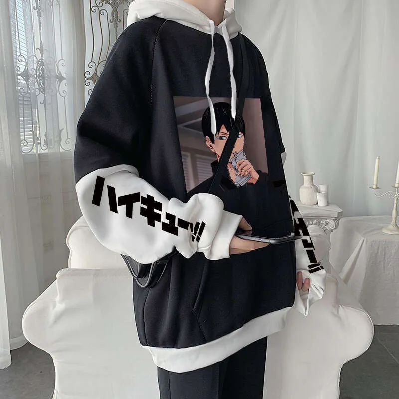 Haruku Kawaii Haikyuu Tobio Kageyama white fox hoodie Japanese