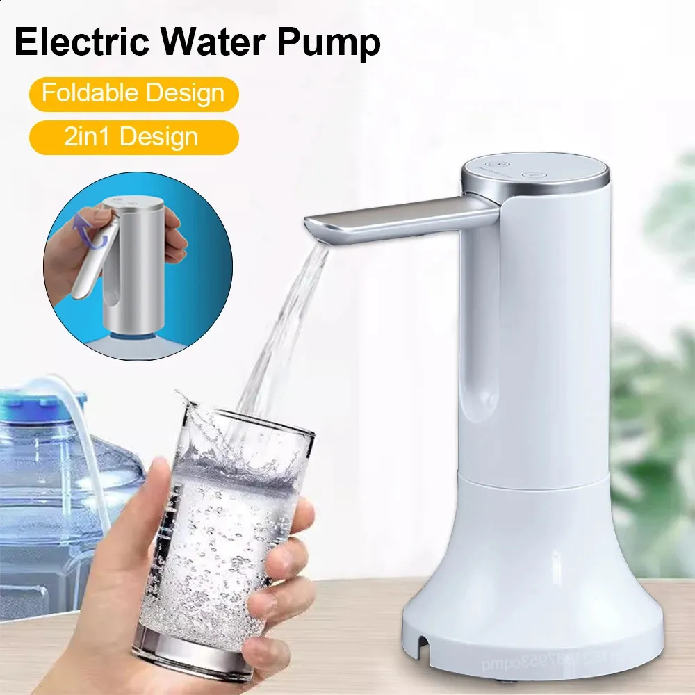 Automatic Electric Water Bottle Dispenser Pump USB Rechargeable Desktop ...