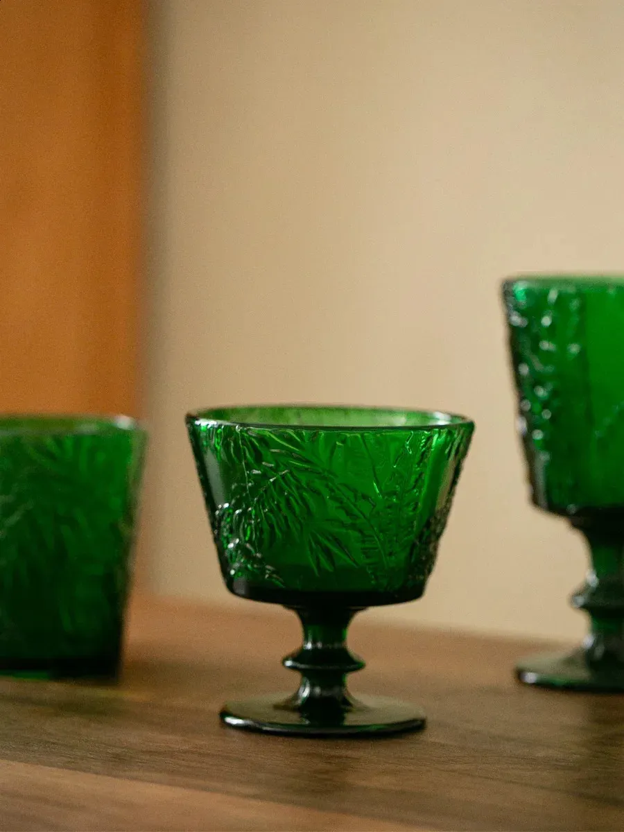 dark green wine glasses Vintage Indiana Glass Park Lane Dark Green Wine Glasses (Set of 6) – c.1970s main image 0