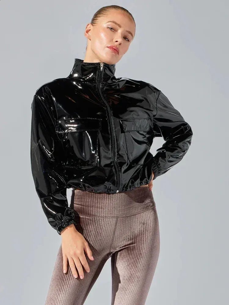 Faux Leather Crop Jacket, Lapel Style For Women | DHgate