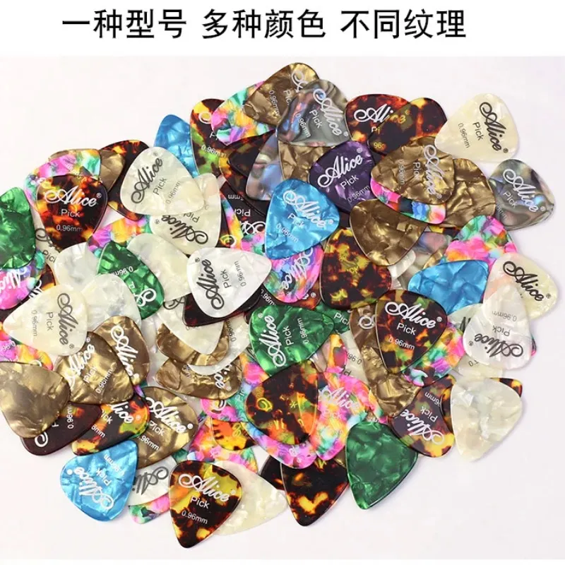 100 Celluloid Guitar Picks Assortment – 0.46mm, 0.71mm, 0.96mm, 1.5mm, Multi Colors, For Acoustic Electric Guitar