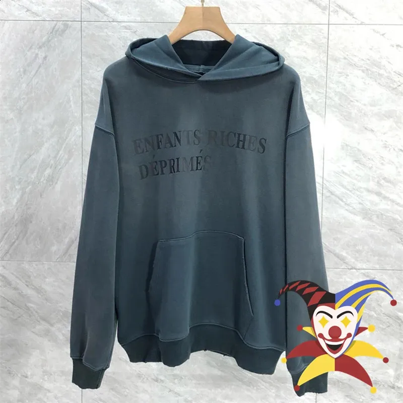 Vintage Black Hoodie Washed Pullover, High Quality Unisex