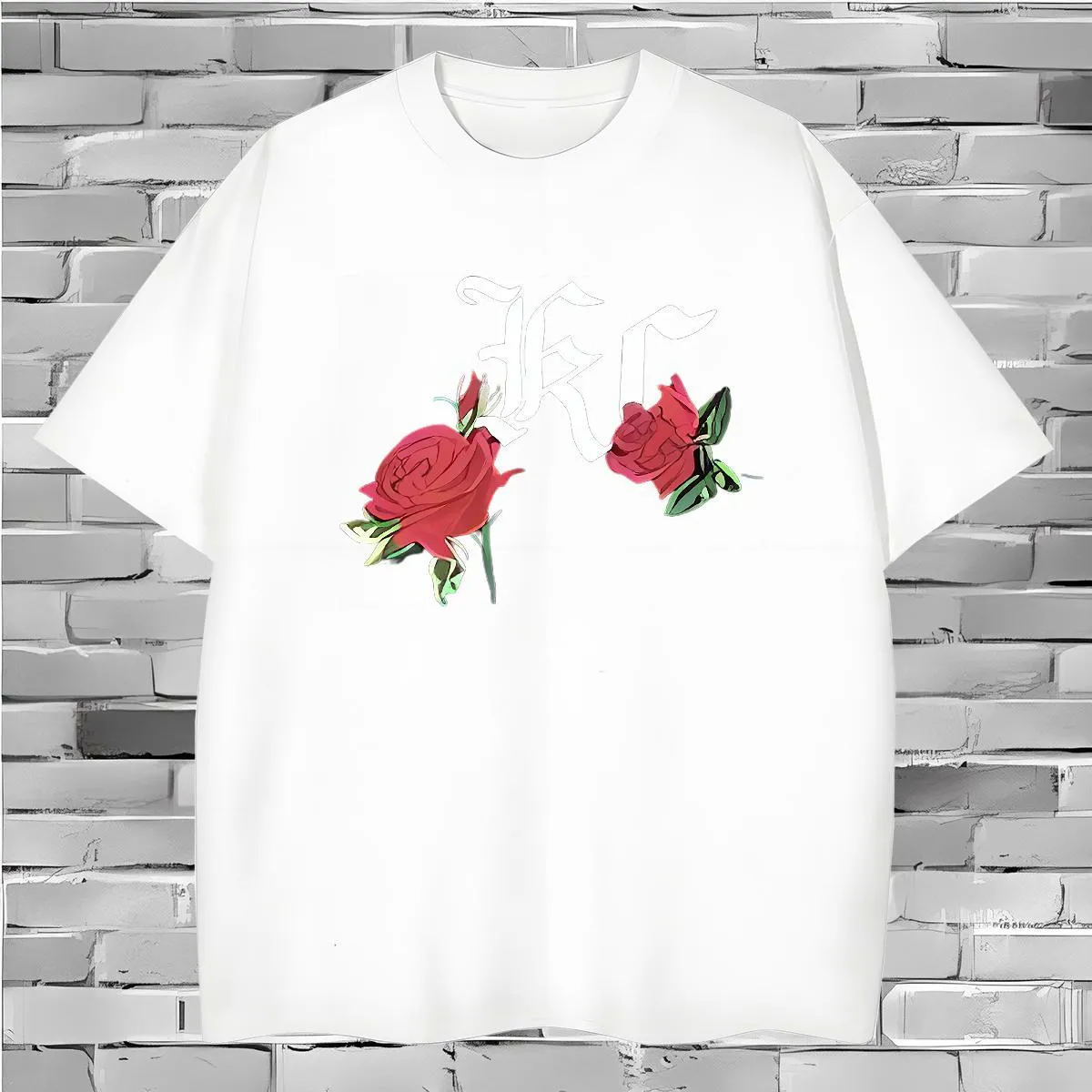 Premium 230g Cotton T-Shirt for Men - Floral Print, Breathable