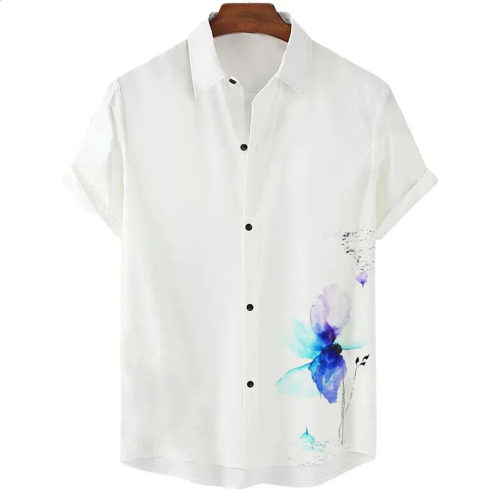 Visesunny Men's Casual Hawaiian Shirt - Short Sleeve Button Down, Mustache Pattern, Quick-Dry, Size Medium