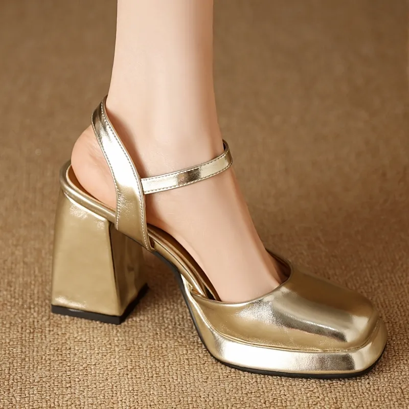 Women s Ankle Strap Dress Sandals Chunky Gold High Heels Wide Size 11 EU 45 from Dhgate Sandals - price 33.29 Women s Ankle Strap Dress Sandals Chunky Gold High Heels Wide Size 11 EU 45 from Dhgate Sandals - price 33.29