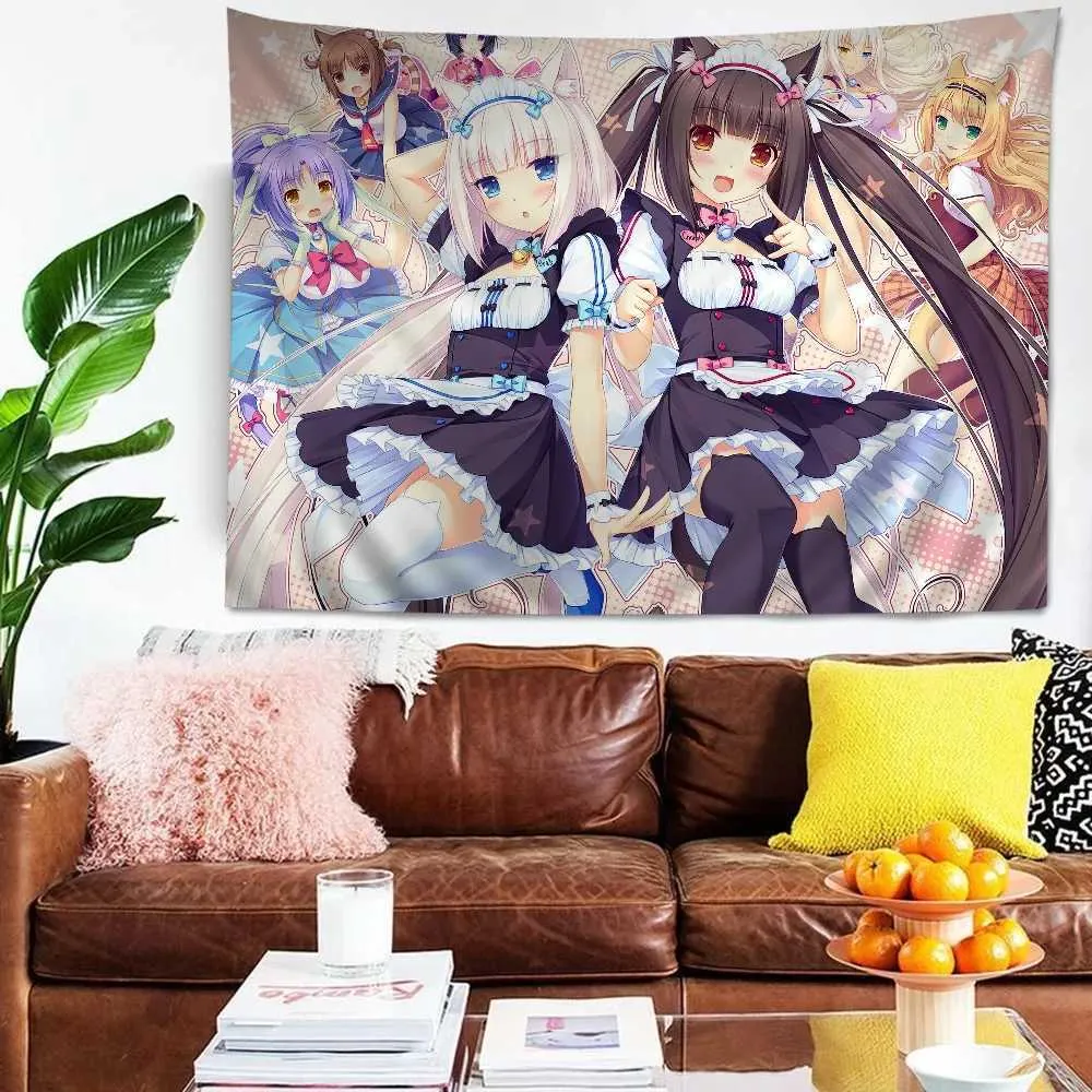 NEKOPARA Anime Wall Tapestry 100% Cotton Woven Jacquard Art for