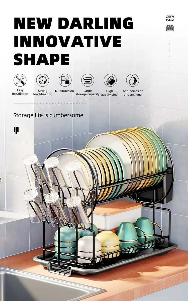 Tablet Drying Rack 2 Layer Disk Drying Rack Drainage Board Kit Tablet Computer Drain ...