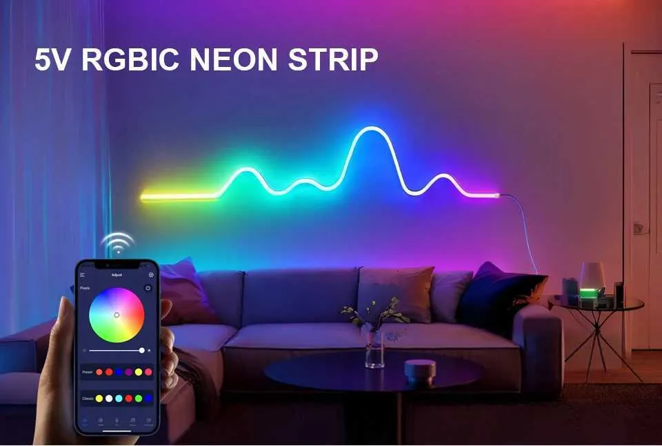 ShineBurky LED Strip 5M, Warm White Neon LED Strip Light 12V LED