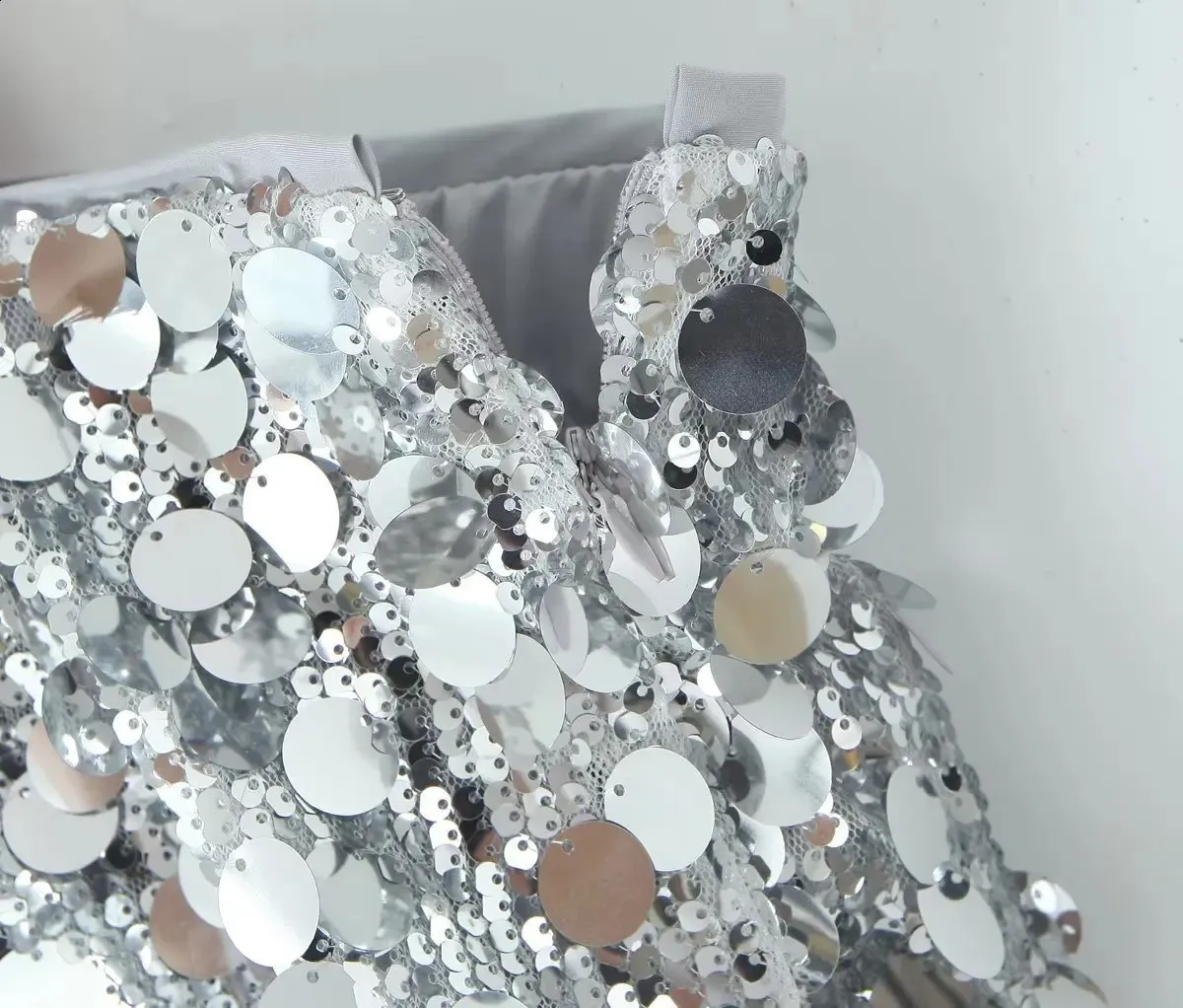 Jupe mini à paillettes pour soirée disco, style Y2K, porter en festival de danse et en boîte de nuit. Jupe patineuse taille haute moulante, étincelante pour soirée | Mode en ligne