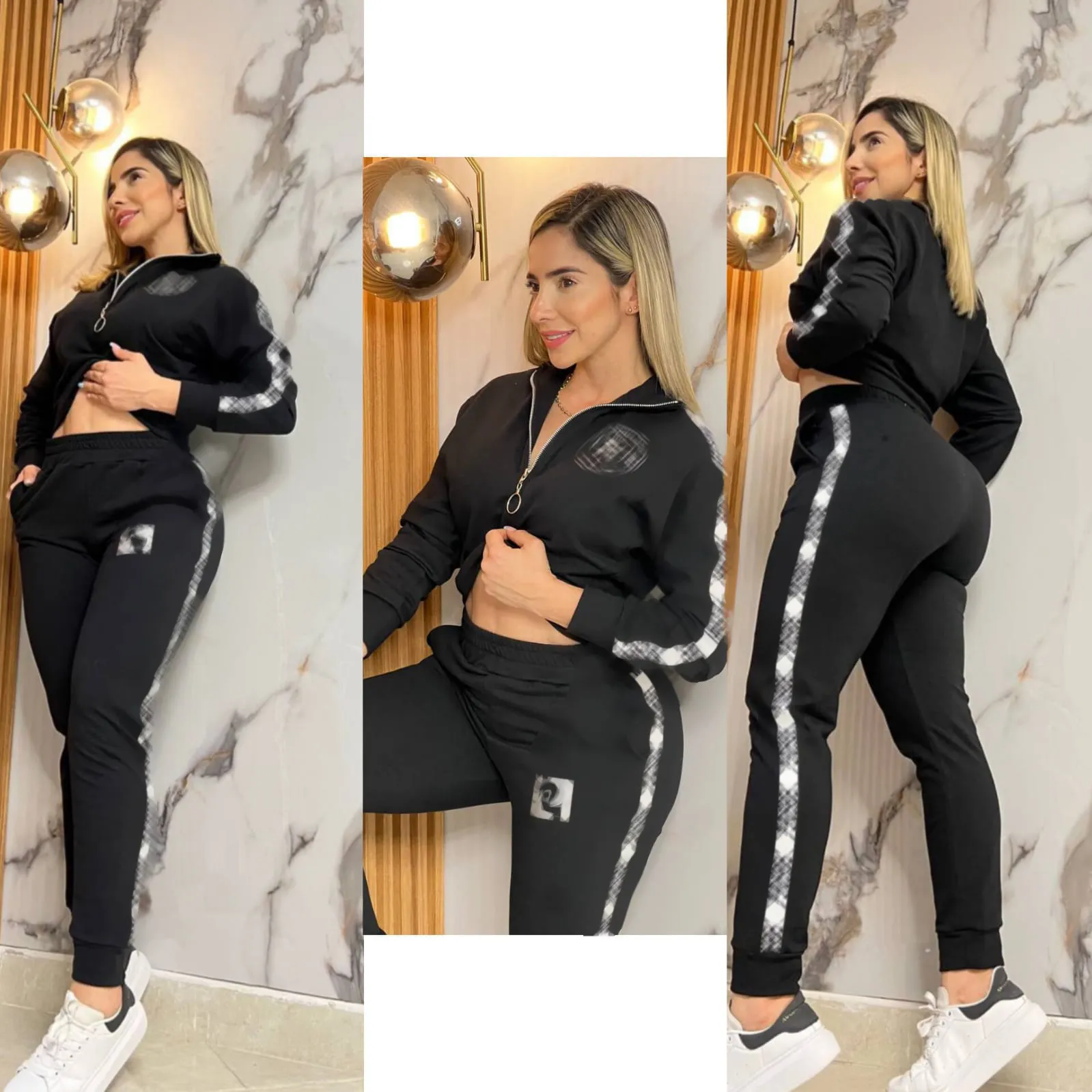 Chándal Deportivo Para Mujer De Invierno - Conjunto Suave De Algodón, Sin Capucha, Para Gimnasio, Running O Uso Casual