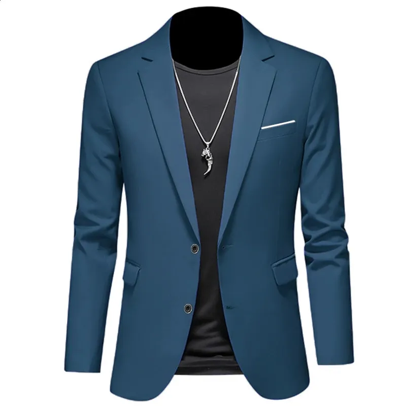 mens casual dress coat Men’s Light Grey Slim Fit Blazer Sport Coat with Black Pants main image 1