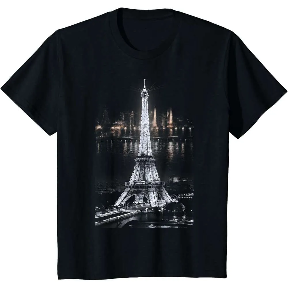 美品✨希少 24SS Dior Eiffel Tower Tシャツ　ブラック Men's Cotton Blend Crew Neck Short Sleeve T-Shirt with Paris