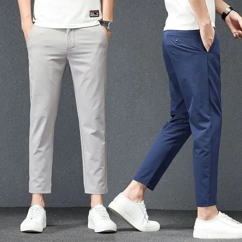 Premium Men's Elastic Waist Dress Pants: Wrinkle-Resistant Trousers for ...