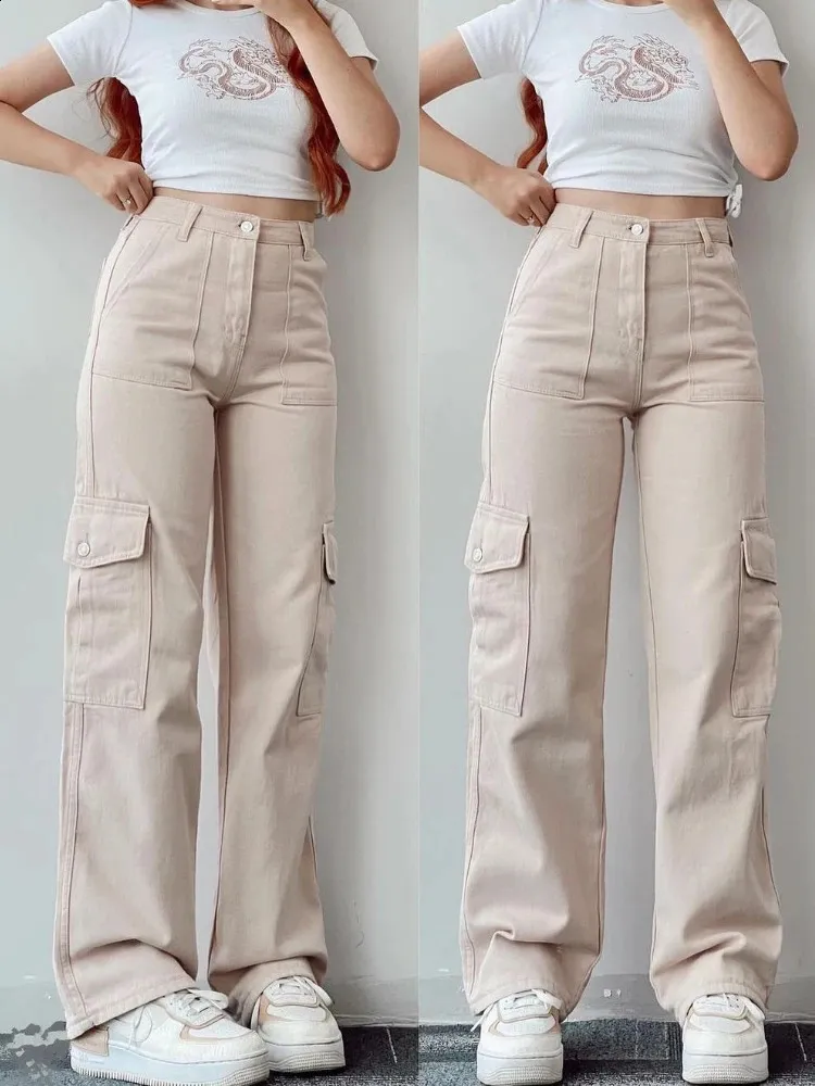 Xinor Pantaloni Cargo Donna vestibilità Slim Y2K Parachute Pants Larghi