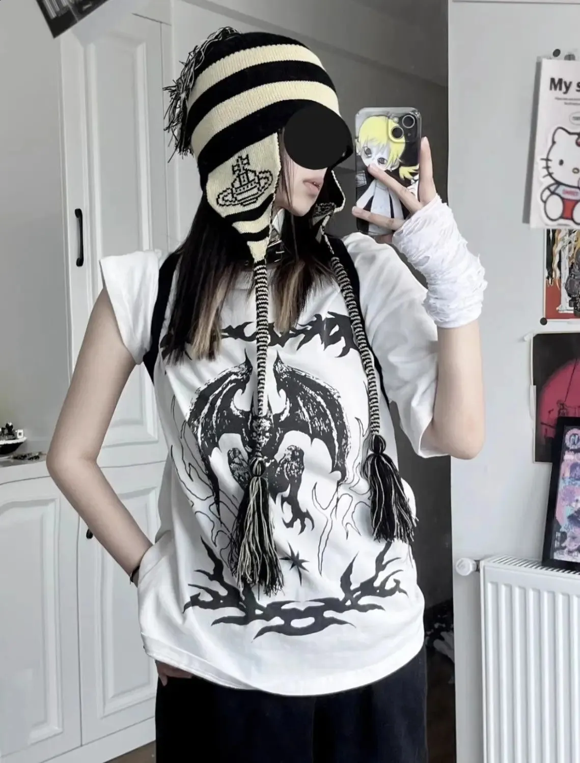 Y2K Gothic Dragon Print Oversized T Shirt For Women – From