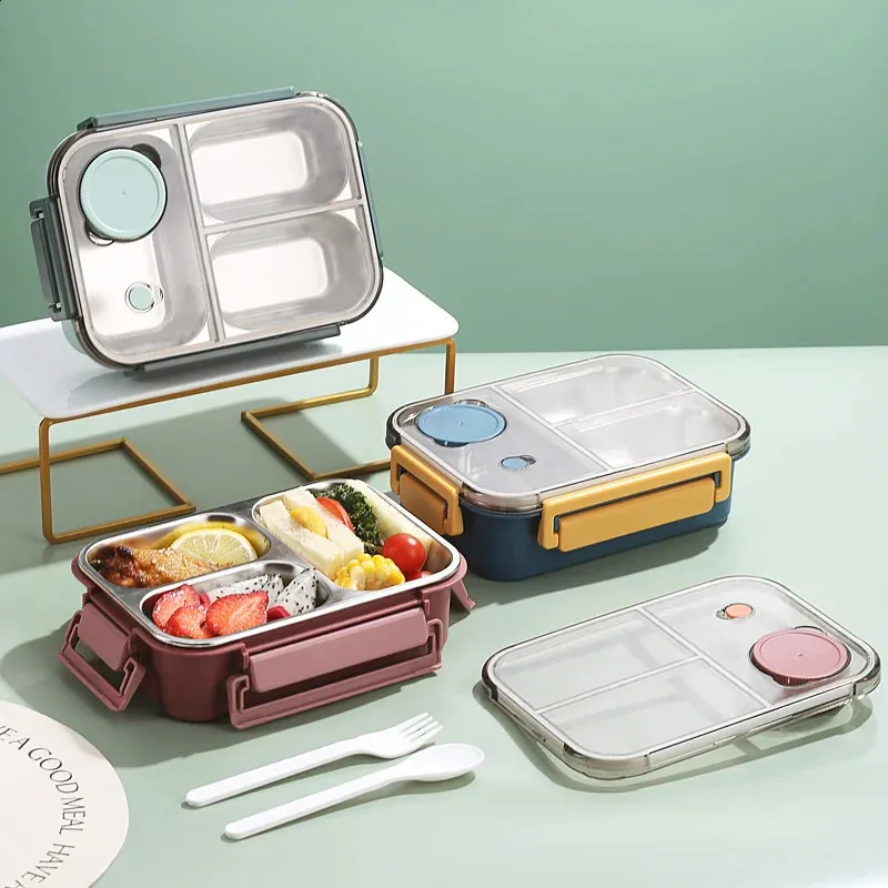Leak-Proof Stainless Steel Bento Box: Portable Food Storage for Adults ...