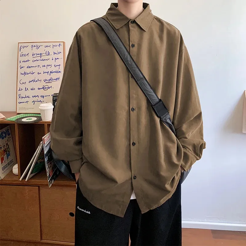 Camisa Informal De Gran Tamaño De Manga Larga Para Hombres: Moda