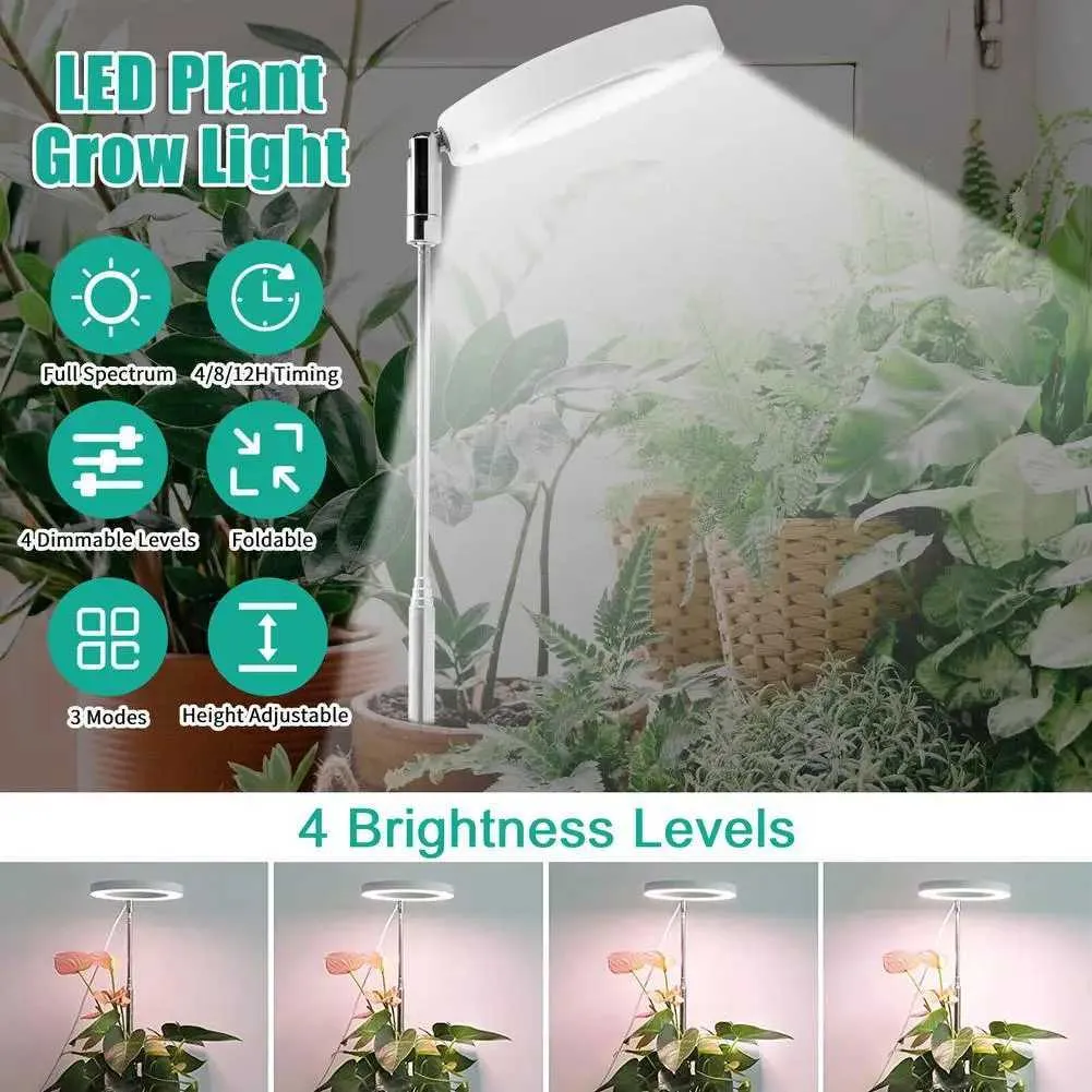 Telescopic LED Plant Grow Light - Full Spectrum Timing Lamp for Indoor ...