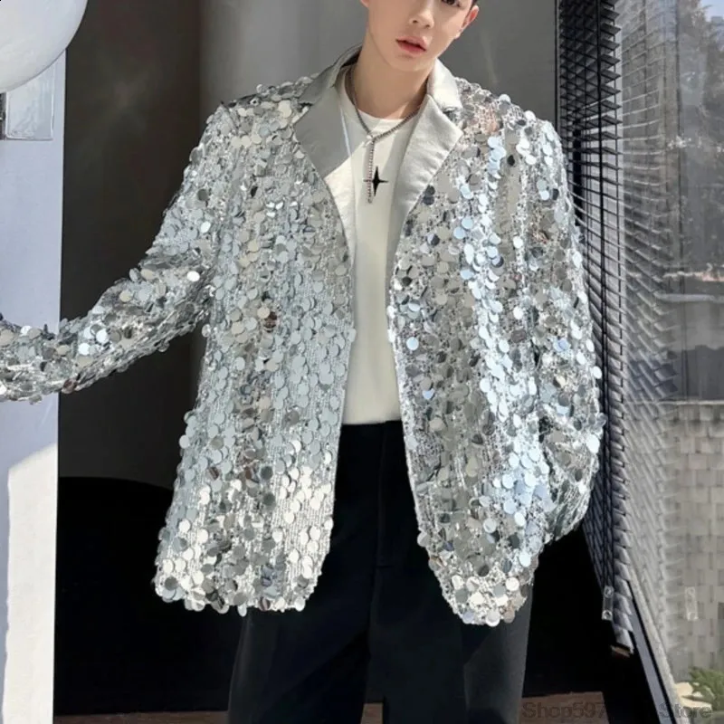 Économisez gros sur les achats en gros de Blazer Pour Hommes De Paillettes:  Blazer Glitter Mens Maisseur De Costume Scintillant, Veste Surdimensionnée 