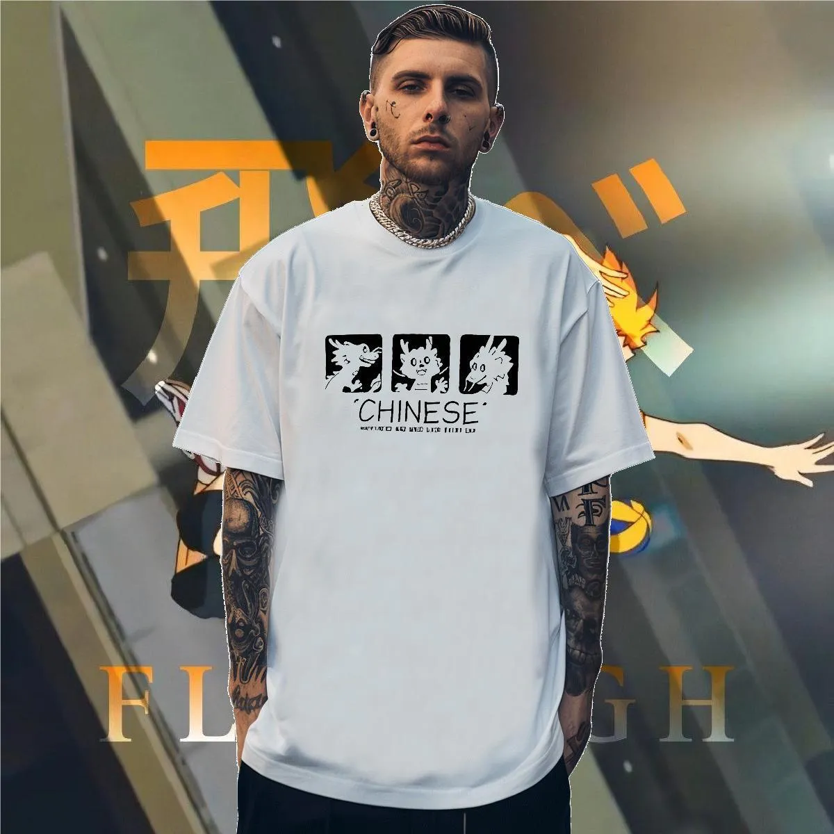 Zodiac Drago Cinese Stampa 3D T-Shirt Uomo Animale