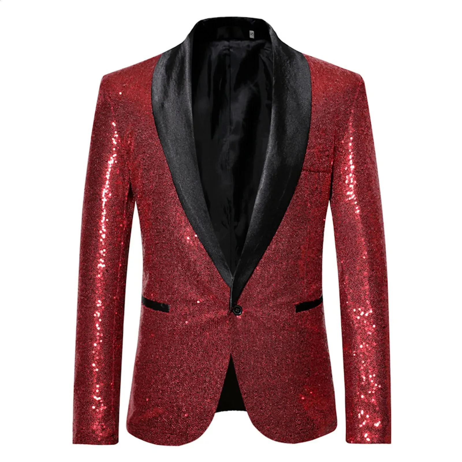 Veste à Paillettes Pour Homme – Coupe Ajustée, Style Costume Sportif, Pour Scène Et Soirées