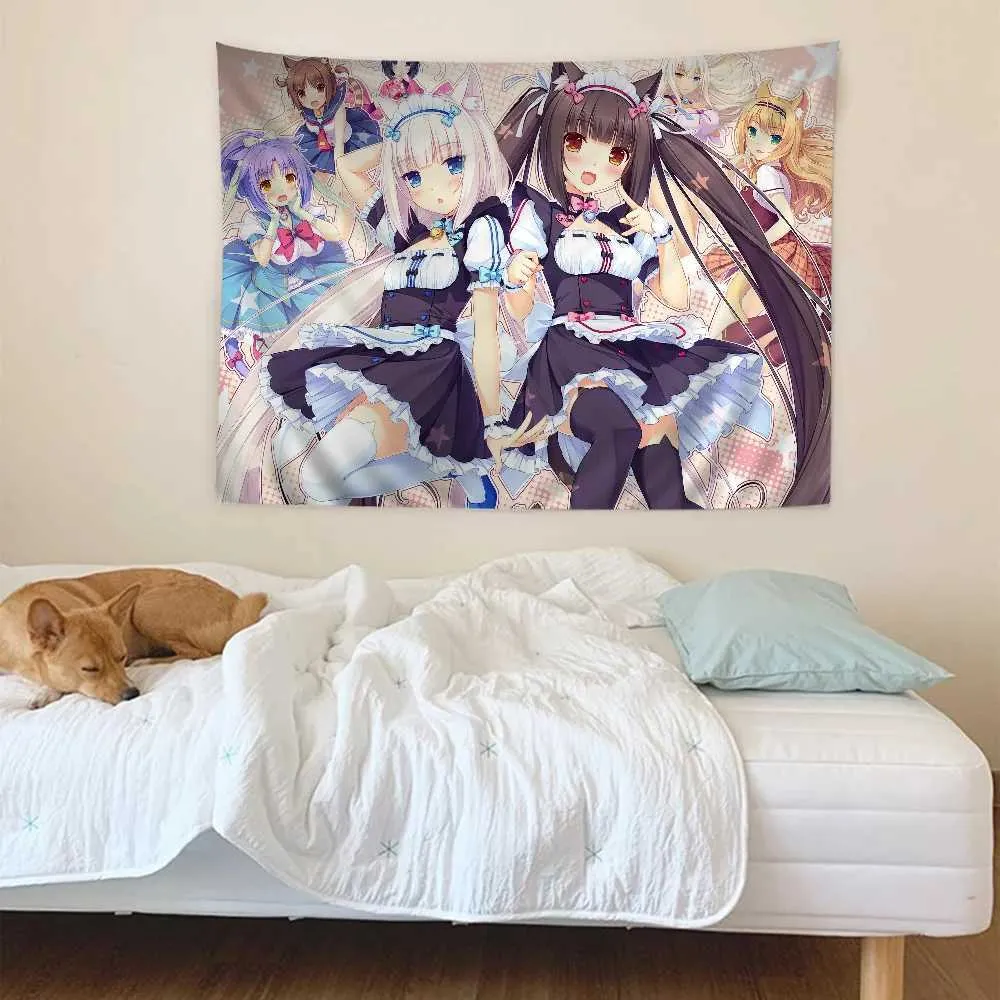 NEKOPARA Anime Wall Tapestry 100% Cotton Woven Jacquard Art for